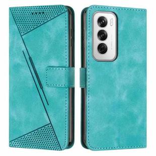 For OPPO Reno12 5G Global Dream Triangle Leather Phone Case with Lanyard(Green)