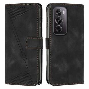 For OPPO Reno12 Pro Global Dream Triangle Leather Phone Case with Lanyard(Black)