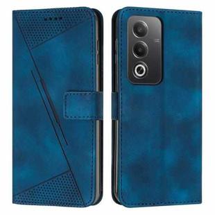 For OPPO A3 Pro Global Dream Triangle Leather Phone Case with Lanyard(Blue)