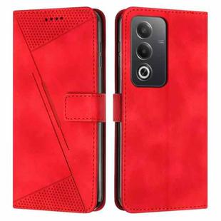 For OPPO A3 Pro Global Dream Triangle Leather Phone Case with Lanyard(Red)