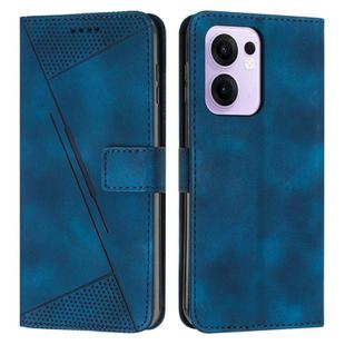 For OPPO Reno13 F 5G / 4G Dream Triangle Leather Phone Case with Lanyard(Blue)