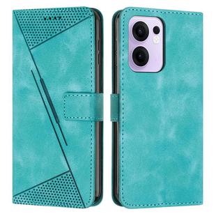 For OPPO Reno13 F 5G / 4G Dream Triangle Leather Phone Case with Lanyard(Green)