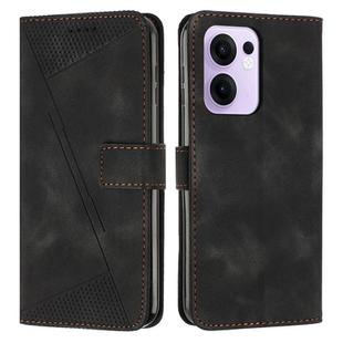 For OPPO Reno13 F 5G / 4G Dream Triangle Leather Phone Case with Lanyard(Black)