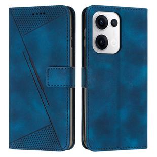 For OPPO Reno13 5G Global Dream Triangle Leather Phone Case with Lanyard(Blue)