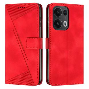 For OPPO Reno13 Pro Global Dream Triangle Leather Phone Case with Lanyard(Red)