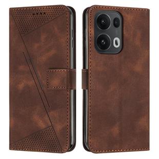 For OPPO Reno13 Pro Global Dream Triangle Leather Phone Case with Lanyard(Brown)