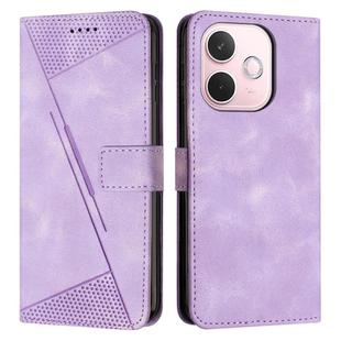 For OPPO A5 Pro 5G Global Dream Triangle Leather Phone Case with Lanyard(Purple)
