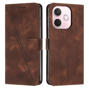 For OPPO A5 Pro 5G Global Dream Triangle Leather Phone Case with Lanyard(Brown)