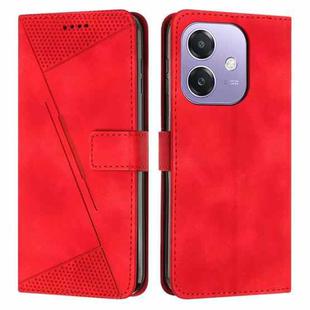 For OPPO A5x 5G Global Dream Triangle Leather Phone Case with Lanyard(Red)