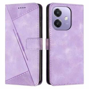 For OPPO A5x 5G Global Dream Triangle Leather Phone Case with Lanyard(Purple)