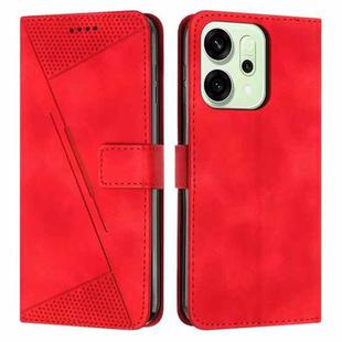 For OPPO Reno14 Global /  Reno14 F 5G Dream Triangle Leather Phone Case with Lanyard(Red)