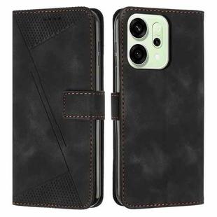 For OPPO Reno14 Global /  Reno14 F 5G Dream Triangle Leather Phone Case with Lanyard(Black)