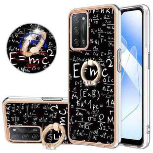 For OPPO A55 5G / A53s 5G / A54 4G Electroplating Dual-side IMD Phone Case with Ring Holder(Equation)