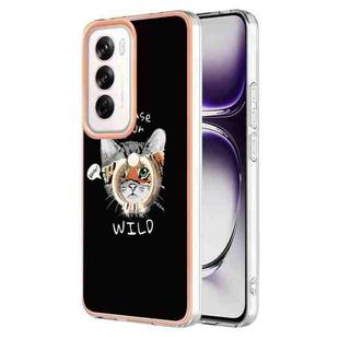 For OPPO Reno12 Global Electroplating Dual-side IMD Phone Case with Ring Holder(Natural Growth)