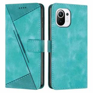 For Xiaomi Mi 11 Lite Dream Triangle Leather Phone Case with Lanyard(Green)