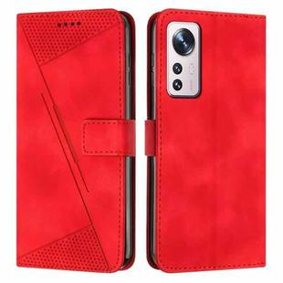 For Xiaomi 12 / 12S / 12X Dream Triangle Leather Phone Case with Lanyard(Red)