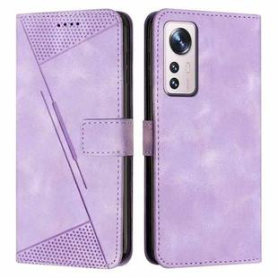 For Xiaomi 12 / 12S / 12X Dream Triangle Leather Phone Case with Lanyard(Purple)