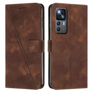 For Xiaomi 12T / 12T Pro Dream Triangle Leather Phone Case with Lanyard(Brown)