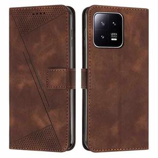 For Xiaomi 13 Dream Triangle Leather Phone Case with Lanyard(Brown)