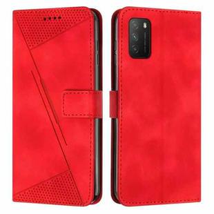 For Xiaomi Poco M3 / Redmi 9T Dream Triangle Leather Phone Case with Lanyard(Red)