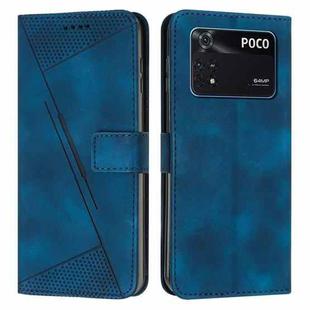 For Xiaomi Poco M4 Pro 4G Dream Triangle Leather Phone Case with Lanyard(Blue)