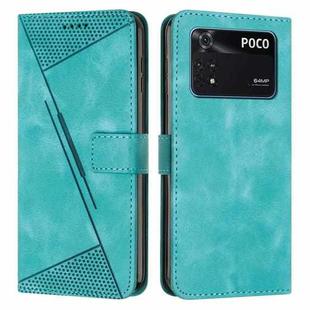 For Xiaomi Poco M4 Pro 4G Dream Triangle Leather Phone Case with Lanyard(Green)