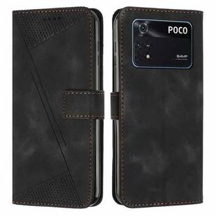 For Xiaomi Poco M4 Pro 4G Dream Triangle Leather Phone Case with Lanyard(Black)