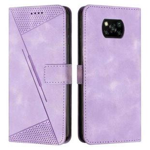 For Xiaomi Poco X3 / X3 NFC Dream Triangle Leather Phone Case with Lanyard(Purple)