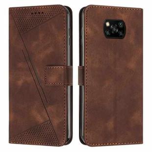 For Xiaomi Poco X3 / X3 NFC Dream Triangle Leather Phone Case with Lanyard(Brown)