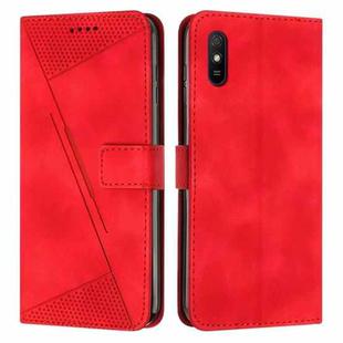 For Xiaomi Redmi 9A Dream Triangle Leather Phone Case with Lanyard(Red)