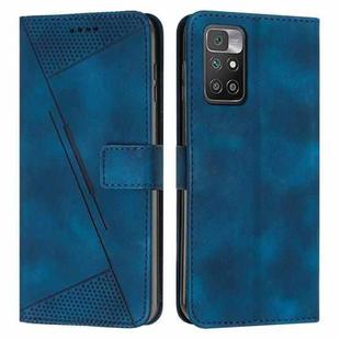 For Xiaomi Redmi 10 / 10 Prime Dream Triangle Leather Phone Case with Lanyard(Blue)