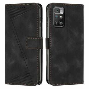 For Xiaomi Redmi 10 / 10 Prime Dream Triangle Leather Phone Case with Lanyard(Black)