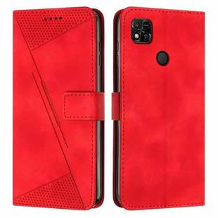 For Xiaomi Redmi 10A / 9C Dream Triangle Leather Phone Case with Lanyard(Red)
