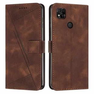 For Xiaomi Redmi 10A / 9C Dream Triangle Leather Phone Case with Lanyard(Brown)