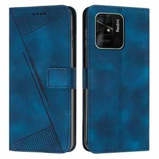 For Xiaomi Redmi 10C Dream Triangle Leather Phone Case with Lanyard(Blue)