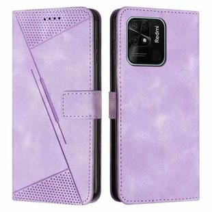 For Xiaomi Redmi 10C Dream Triangle Leather Phone Case with Lanyard(Purple)