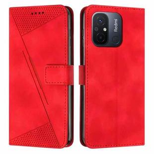 For Xiaomi Redmi 11A / 12C Dream Triangle Leather Phone Case with Lanyard(Red)