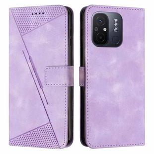 For Xiaomi Redmi 11A / 12C Dream Triangle Leather Phone Case with Lanyard(Purple)