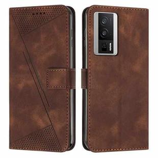 For Xiaomi Redmi K60 / K60 Pro Dream Triangle Leather Phone Case with Lanyard(Brown)