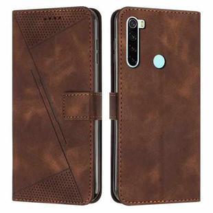 For Xiaomi Redmi Note 8 Dream Triangle Leather Phone Case with Lanyard(Brown)