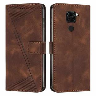 For Xiaomi Redmi Note 9 / 10X Dream Triangle Leather Phone Case with Lanyard(Brown)