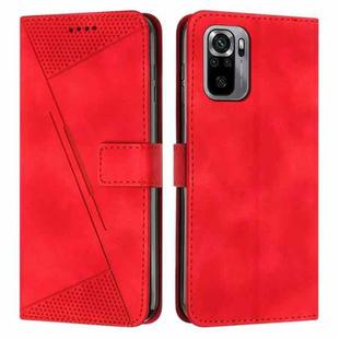 For Xiaomi Redmi Note 10 4G / Note 10S Dream Triangle Leather Phone Case with Lanyard(Red)