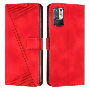 For Xiaomi Redmi Note 10 5G / Note 10T 5G Dream Triangle Leather Phone Case with Lanyard(Red)