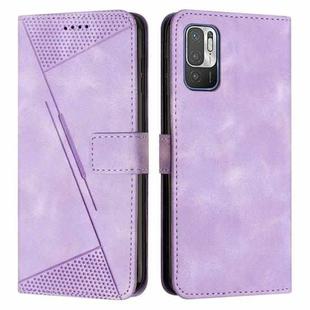 For Xiaomi Redmi Note 10 5G / Note 10T 5G Dream Triangle Leather Phone Case with Lanyard(Purple)