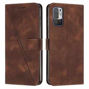 For Xiaomi Redmi Note 10 5G / Note 10T 5G Dream Triangle Leather Phone Case with Lanyard(Brown)