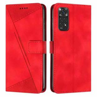 For Xiaomi Redmi Note 11 4G Global / Note 11S Dream Triangle Leather Phone Case with Lanyard(Red)
