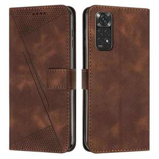 For Xiaomi Redmi Note 11 4G Global / Note 11S Dream Triangle Leather Phone Case with Lanyard(Brown)