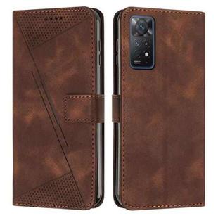 For Xiaomi Redmi Note 11 Pro 4G Global Dream Triangle Leather Phone Case with Lanyard(Brown)