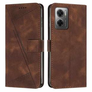 For Xiaomi Redmi Note 11E / Note 10 5G 2022 Dream Triangle Leather Phone Case with Lanyard(Brown)
