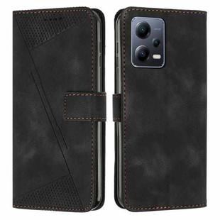 For Xiaomi Redmi Note 12 5G Global Dream Triangle Leather Phone Case with Lanyard(Black)